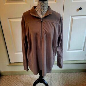 Drift Creek Outdoors Men or Womens Brown Polar Fleece 1/4 Zip Pullover. Size XL